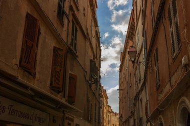 Bonifacio town, medieval citadel in Corsica Island, France clipart