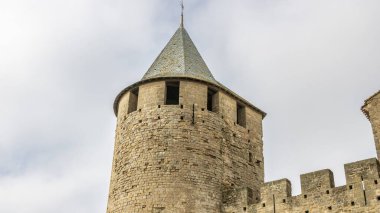 Fransa 'da Carcassonne Kalesi. Etkileyici ortaçağ kalesi.