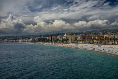 Nice, Fransa, Cote d 'Azur, Fransız Rivierası' nın panoramik manzarası