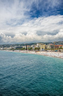Nice, Fransa, Cote d 'Azur, Fransız Rivierası' nın panoramik manzarası