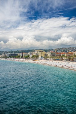 Nice, Fransa, Cote d 'Azur, Fransız Rivierası' nın panoramik manzarası
