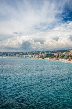 Nice, Fransa, Cote d 'Azur, Fransız Rivierası' nın panoramik manzarası
