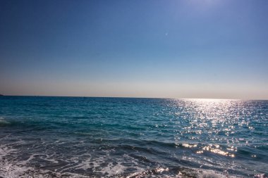 Fransa, Nice 'deki kumsal manzarası, Promenade des Anglais yakınlarında.