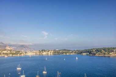 Nice, Fransa, Cote d 'Azur, Fransız Rivierası' nın panoramik manzarası