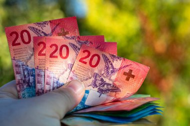 İsviçre frangı banknotları. CHF Para Birimi