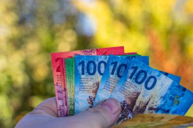 İsviçre frangı banknotları. CHF Para Birimi