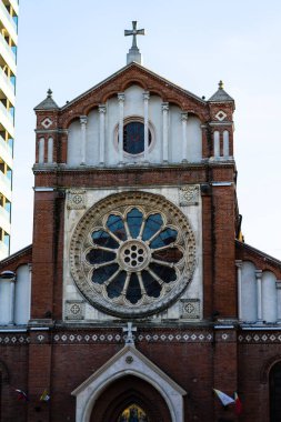 Detail of St. Joseph Catholic Cathedral or Catedrala Sf. Iosif in Bucharest, Romania