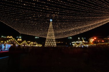 Bucharest Christmas market at night