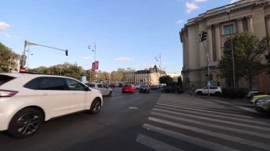 Bükreş, Romanya 'da trafik sıkışıklığı, trafik yoğunluğu