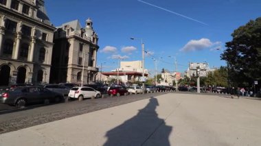Bükreş, Romanya 'da trafik sıkışıklığı, trafik yoğunluğu