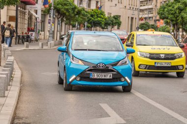 Bükreş, Romanya 'da trafik sıkışıklığı, trafik yoğunluğu