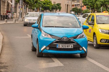 Bükreş, Romanya 'da trafik sıkışıklığı, trafik yoğunluğu