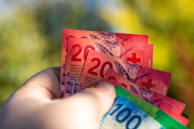 İsviçre frangı banknotları. CHF Para Birimi
