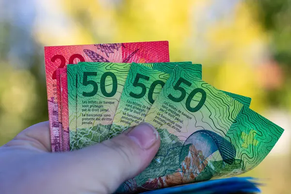 İsviçre frangı banknotları. CHF Para Birimi