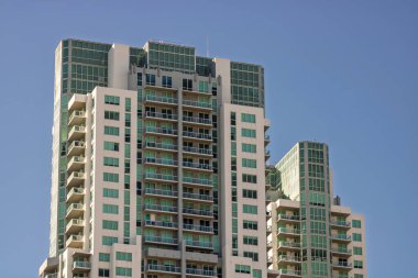 Miami, Florida şehir merkezi finans bölgesi. ABD şehir silüeti ve gökdelenleri