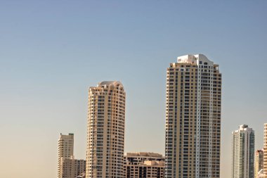 Miami, Florida şehir merkezi finans bölgesi. ABD şehir silüeti ve gökdelenleri