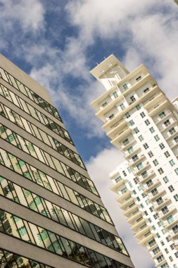 Miami, Florida şehir merkezi finans bölgesi. ABD şehir silüeti ve gökdelenleri