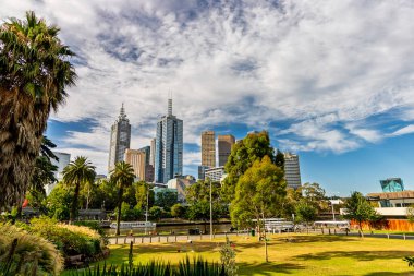 Melbourne şehrinin ufuk çizgisi manzarası, Avustralya