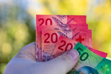 İsviçre frangı banknotları. CHF Para Birimi