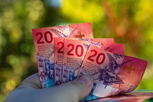 İsviçre frangı banknotları. CHF Para Birimi