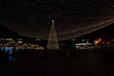 Bucharest Christmas market at night