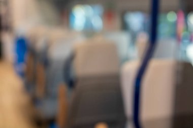 Bükreş Kuzey Tren İstasyonu 'ndaki Alstom treninin içi (Gara de Nord Bucuresti))