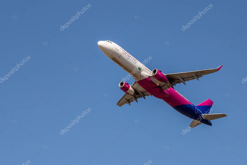 Commercial passenger jet airliner, low-cost Wizz Air Airline