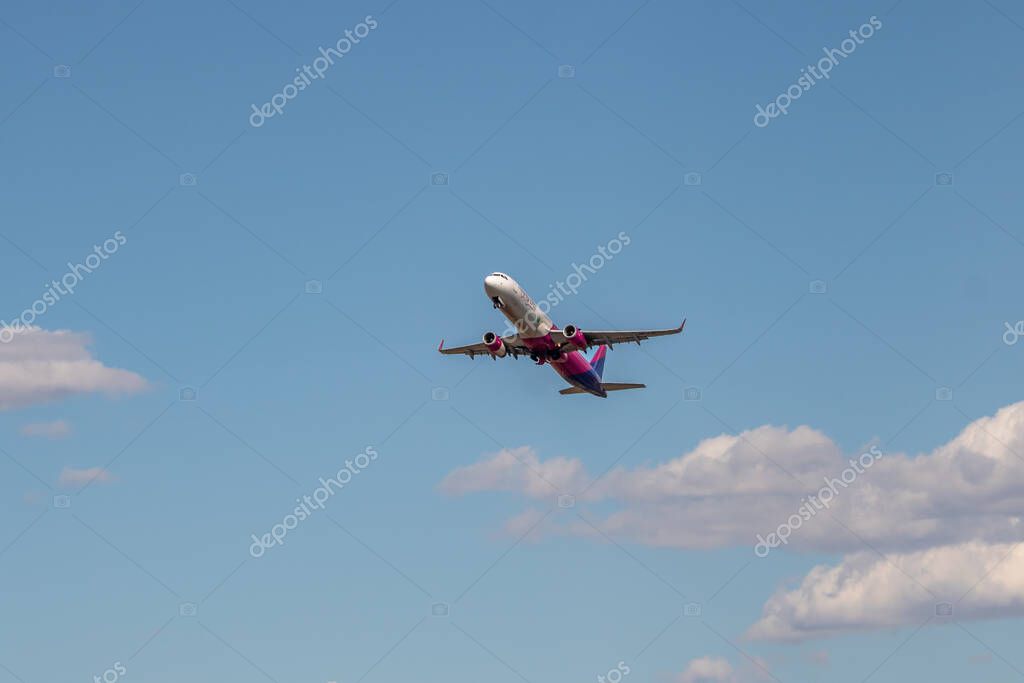 Commercial passenger jet airliner, low-cost Wizz Air Airline