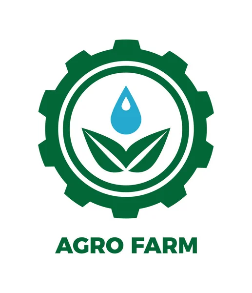 农场标志 为您的生态公司 生物制品或农产品商店设计模板 矢量轮廓图标 — 图库矢量图片