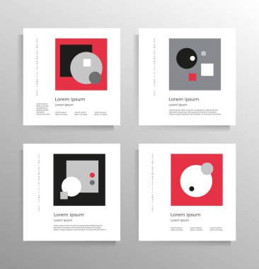 Klasör, broşür, kitapçık, kitap, poster, broşür için kapak tasarımı. Modern geometrik vektör şablonları kümesi.