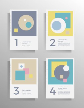 Klasör, broşür, kitapçık, kitap, poster, broşür için kapak tasarımı. Modern geometrik vektör şablonları kümesi.