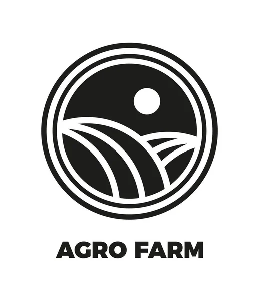 农场标志 为您的生态公司 生物制品或农产品商店设计模板 矢量轮廓图标 — 图库矢量图片