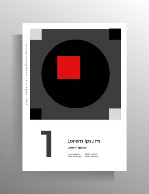 Cover in geometric style. Design template for book, booklet, brochure, poster, folder, textbook. A4 format. Vector color illustration.