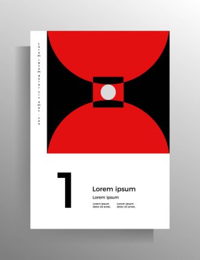 Cover in geometric style. Design template for book, booklet, brochure, poster, folder, textbook. A4 format. Vector color illustration.