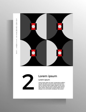 Cover in geometric style. Design template for book, booklet, brochure, poster, folder, textbook. A4 format. Vector color illustration.