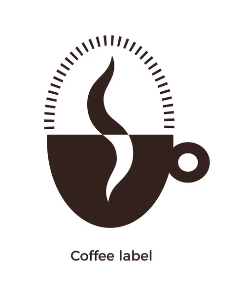 Koffielabel Vector Pictogram Sjabloon Voor Embleem Signboard Van Coffeeshop Cafe — Stockvector