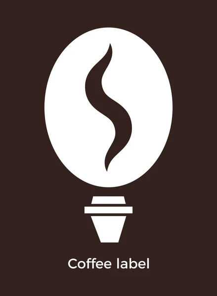 Coffee Label Vector Icon Template Emblem Signboard Coffee Shop Cafe — Stockvektor