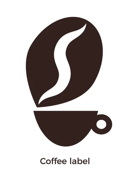 Coffee Label Vector Icon Template Emblem Signboard Coffee Shop Cafe —  Vetores de Stock