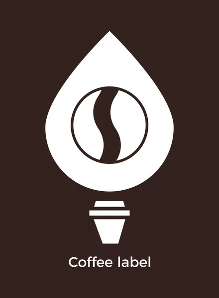 Coffee Label Vector Icon Template Emblem Signboard Coffee Shop Cafe — Vector de stock