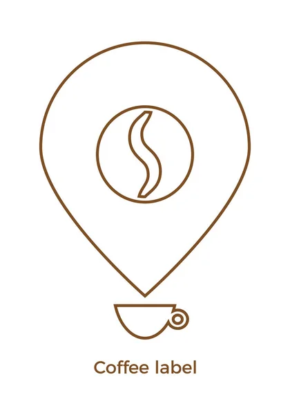 Une Étiquette Café Modèle Icône Vectorielle Pour Emblème Enseigne Café — Image vectorielle