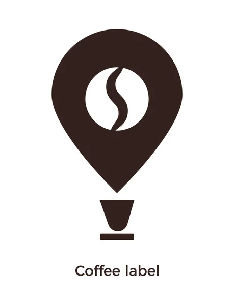 Kávécímke Vektor Ikon Sablont Embléma Jelzőtábla Kávézó Kávézó Kávé Védjegy — Stock Vector