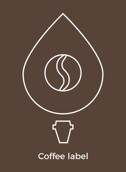 Coffee Label Vector Icon Template Emblem Signboard Coffee Shop Cafe — Vetor de Stock