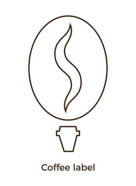 コーヒーラベル 紋章のためのベクトルアイコンテンプレート コーヒーショップの看板 カフェ コーヒー貿易マーク — ストックベクタ