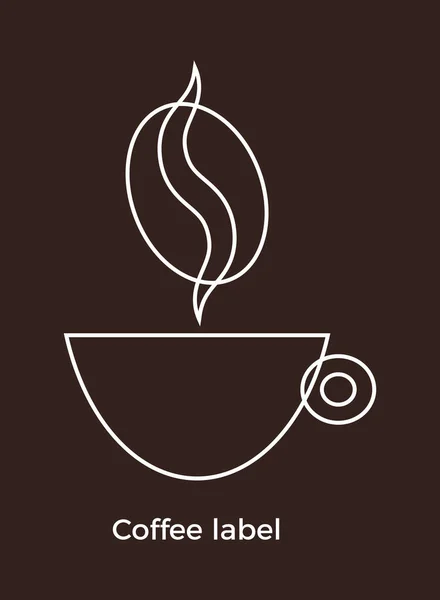 Coffee Label Vector Icon Template Emblem Signboard Coffee Shop Cafe — Archivo Imágenes Vectoriales