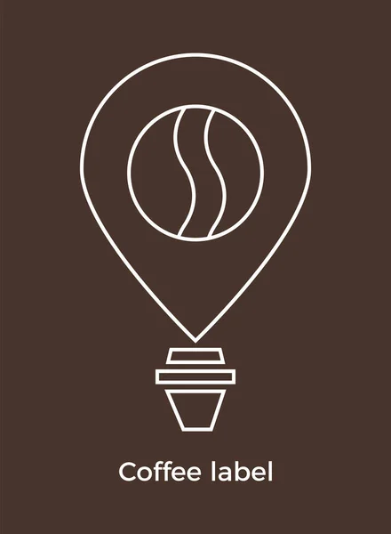 Coffee Label Vector Icon Template Emblem Signboard Coffee Shop Cafe — Vetor de Stock
