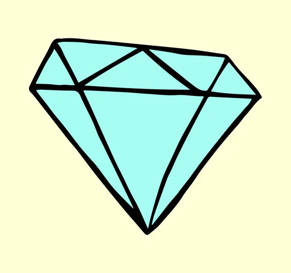 Diamanten Doodle Stijl Handgetekende Vector Kleur Geïsoleerde Illustratie — Stockvector