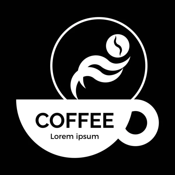 Kahve etiketi. Amblem, logo, tabela, kafe için pankart, kafe, kafe. Vektör izole illüstrasyonu.