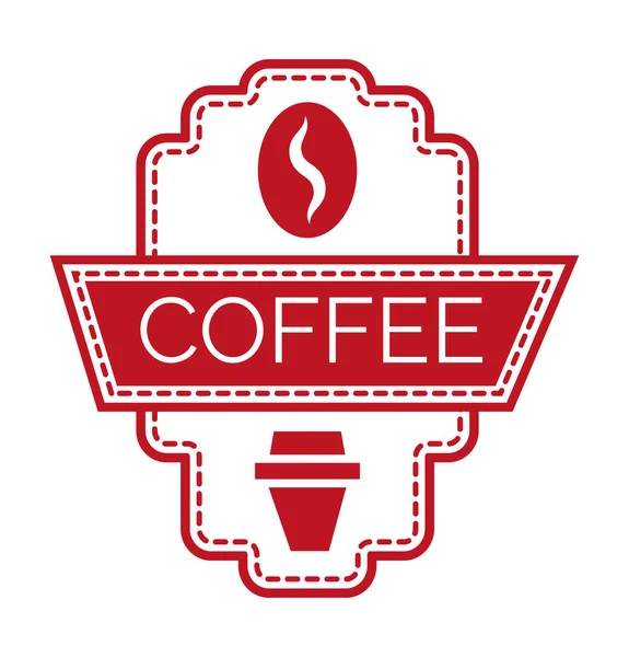 Kávécímke Design Sablon Embléma Logó Jelzőtábla Banner Kávézó Kávézó Kávézó — Stock Vector