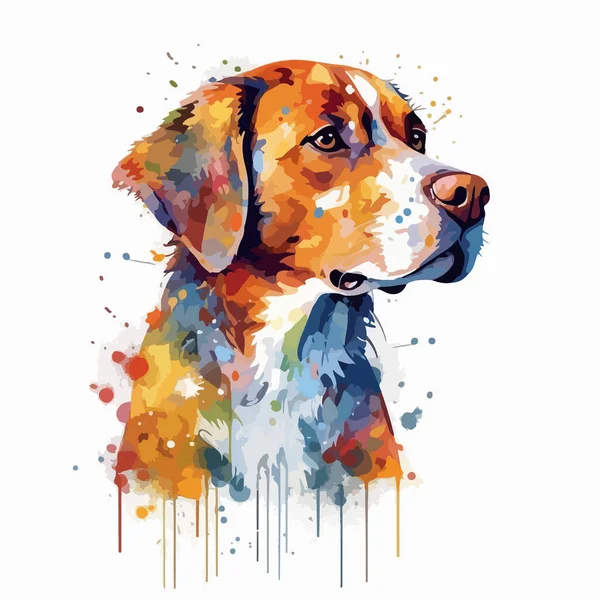 Pes Plemeno Ilustrace Psa Akvarel — Stockový vektor