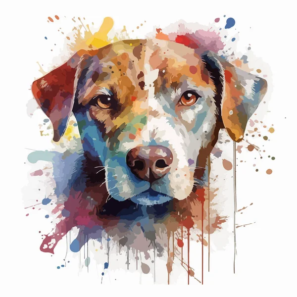 Ilustração Desenhada Mão Cão — Vetor de Stock